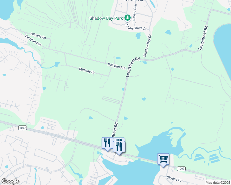 map of restaurants, bars, coffee shops, grocery stores, and more near 14210 Longstreet Road in Willis