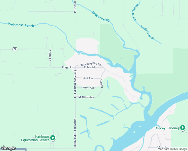 map of restaurants, bars, coffee shops, grocery stores, and more near 11237 Lark Ave in Fairhope