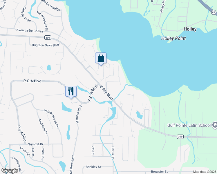 map of restaurants, bars, coffee shops, grocery stores, and more near 7274 Mossy Oaks Drive in Navarre