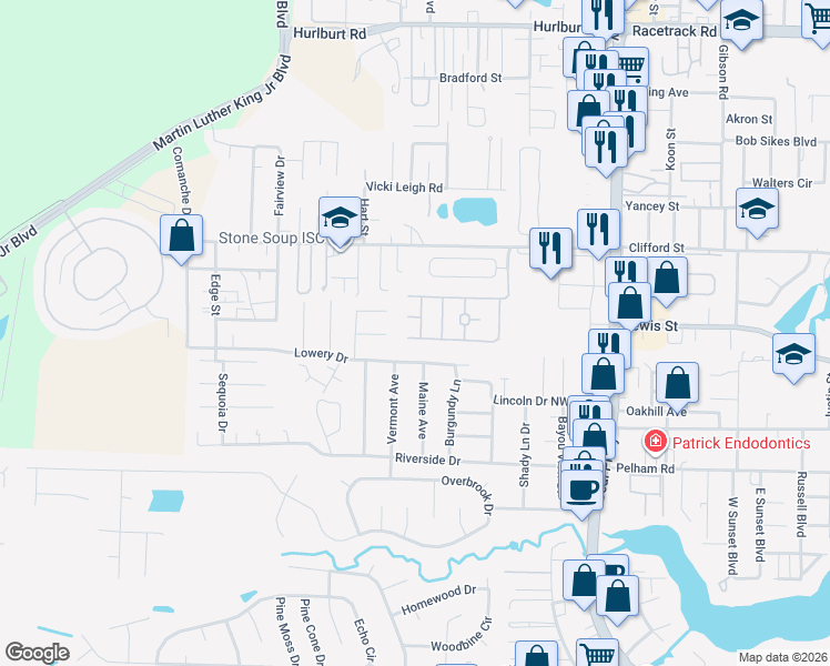 map of restaurants, bars, coffee shops, grocery stores, and more near 389 Camden Pass Lane in Fort Walton Beach