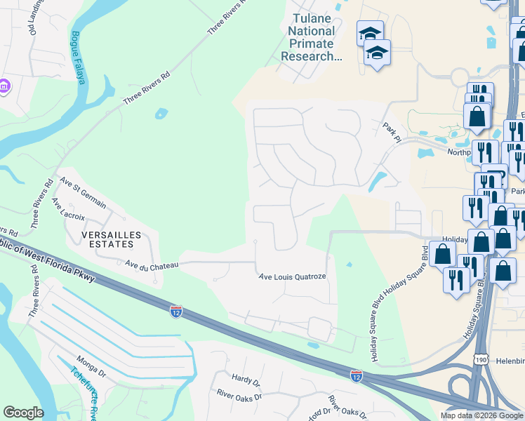 map of restaurants, bars, coffee shops, grocery stores, and more near 349 Aspen Lane in Covington