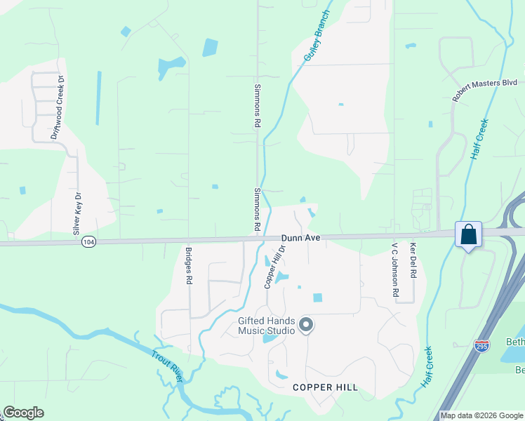 map of restaurants, bars, coffee shops, grocery stores, and more near 11319 Simmons Road in Jacksonville
