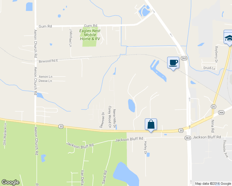 map of restaurants, bars, coffee shops, grocery stores, and more near 1873 Nena Hills Drive in Tallahassee