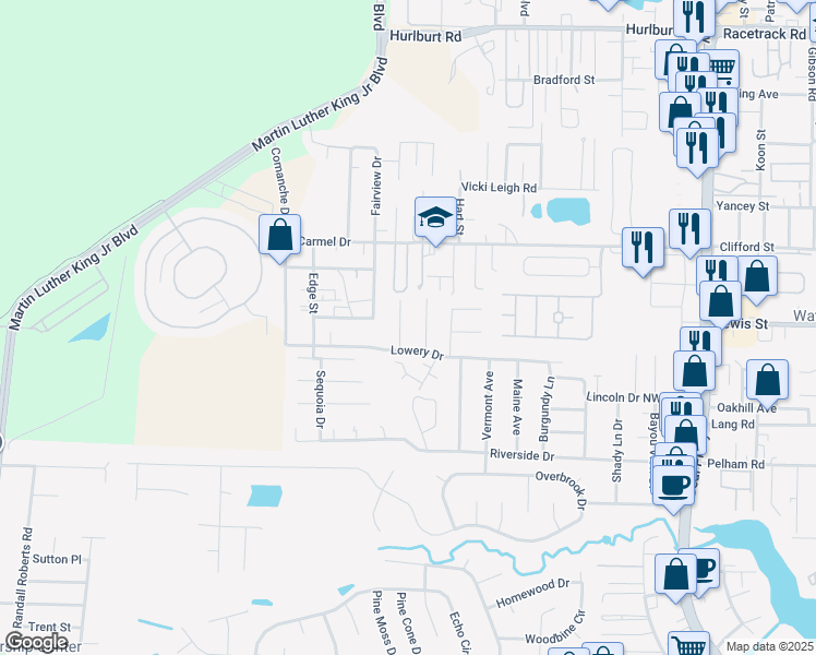 map of restaurants, bars, coffee shops, grocery stores, and more near 704 Glenn Place in Fort Walton Beach