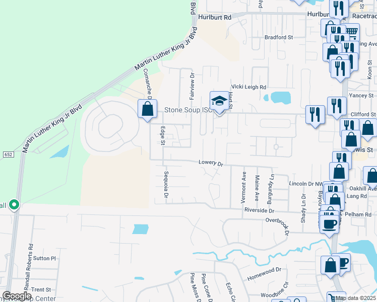 map of restaurants, bars, coffee shops, grocery stores, and more near 310 Seminole Street in Fort Walton Beach