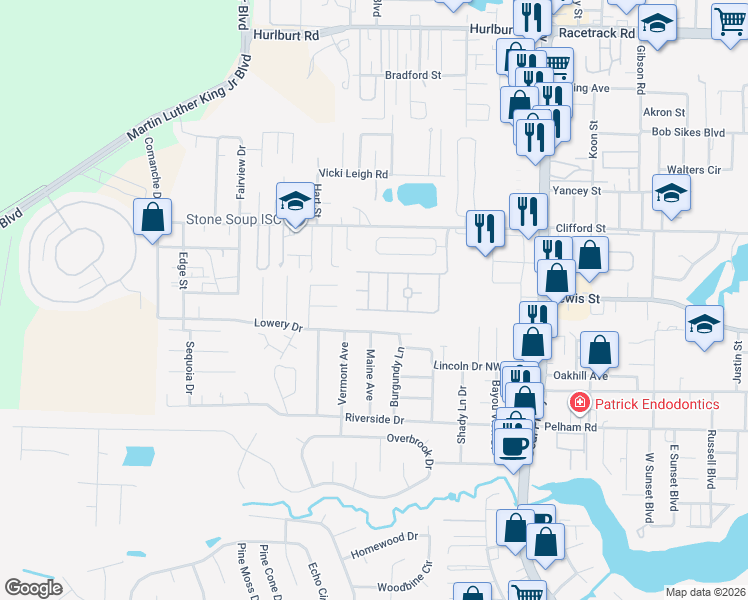 map of restaurants, bars, coffee shops, grocery stores, and more near 389 Camden Pass Ln in Fort Walton Beach