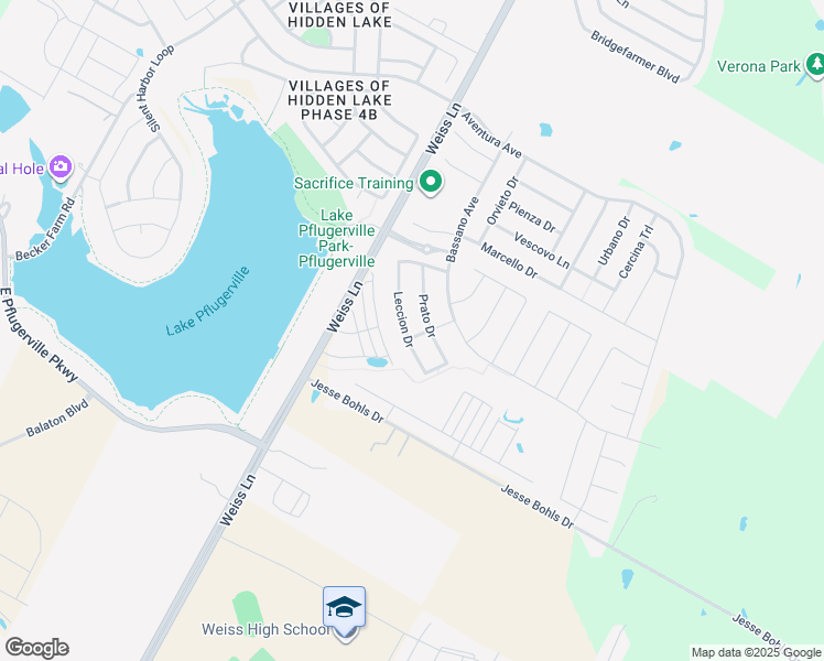 map of restaurants, bars, coffee shops, grocery stores, and more near 18001 Leccion Drive in Pflugerville