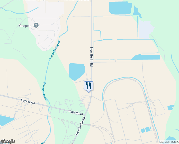map of restaurants, bars, coffee shops, grocery stores, and more near 11430 New Berlin Road in Jacksonville