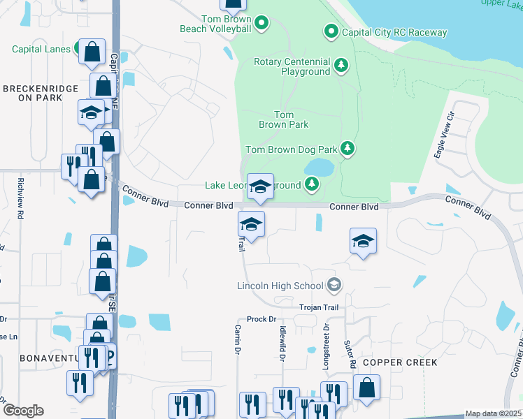 map of restaurants, bars, coffee shops, grocery stores, and more near 650 Trojan Trail in Tallahassee