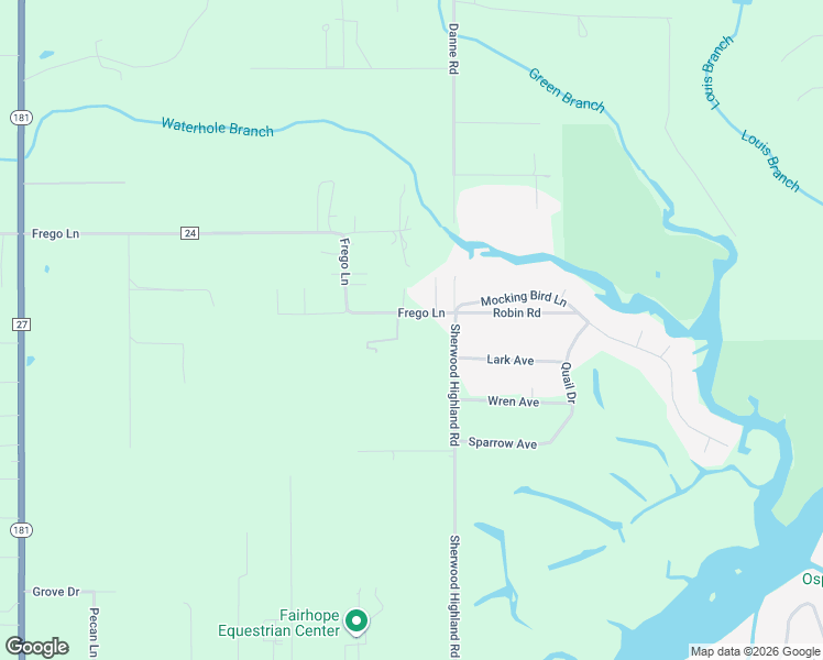map of restaurants, bars, coffee shops, grocery stores, and more near 10890 County Road 24 in Fairhope