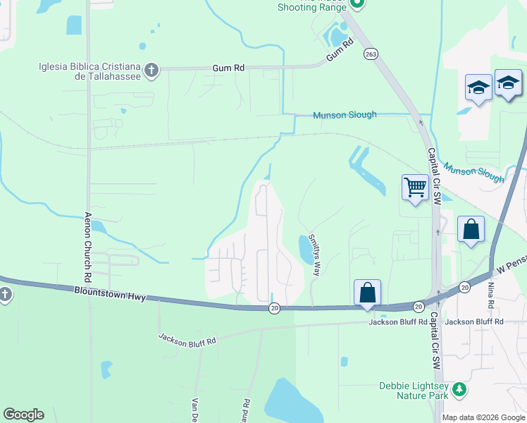 map of restaurants, bars, coffee shops, grocery stores, and more near 1873 Nena Hills Drive in Tallahassee