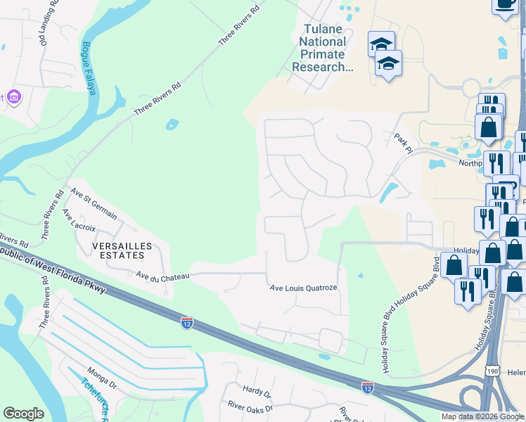 map of restaurants, bars, coffee shops, grocery stores, and more near 349 Aspen Lane in Covington