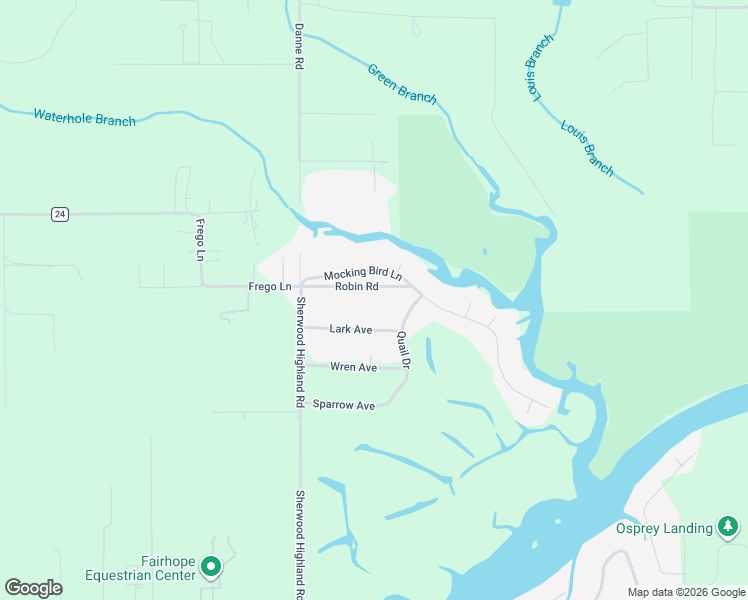 map of restaurants, bars, coffee shops, grocery stores, and more near 11237 Lark Ave in Fairhope