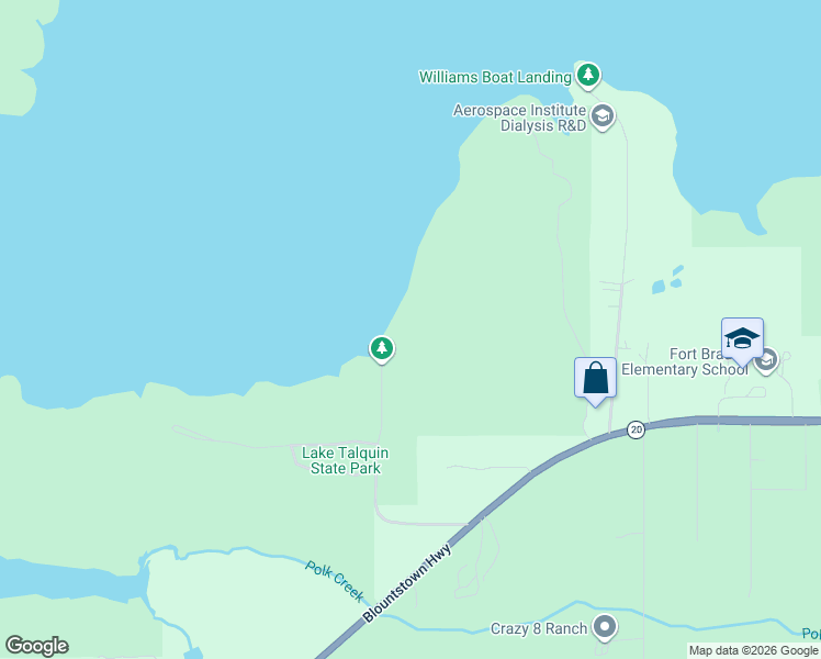 map of restaurants, bars, coffee shops, grocery stores, and more near 15498 Jack Vause Landing Road in Tallahassee