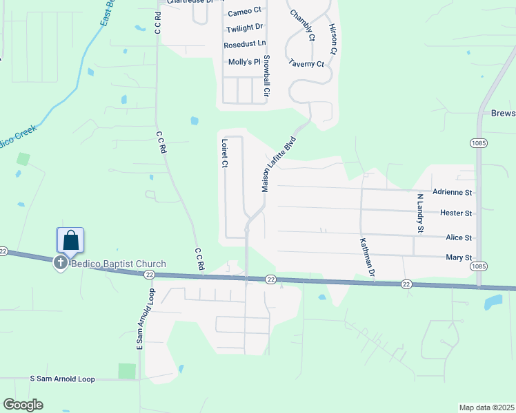 map of restaurants, bars, coffee shops, grocery stores, and more near 40122 Bornel Court in Ponchatoula