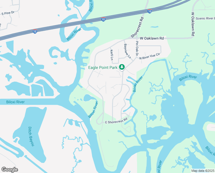 map of restaurants, bars, coffee shops, grocery stores, and more near 10552 Shore Cove in Biloxi