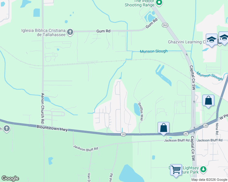 map of restaurants, bars, coffee shops, grocery stores, and more near 1485 Nena Hills Court in Tallahassee