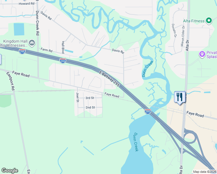 map of restaurants, bars, coffee shops, grocery stores, and more near 2219 Longreene Road South in Jacksonville