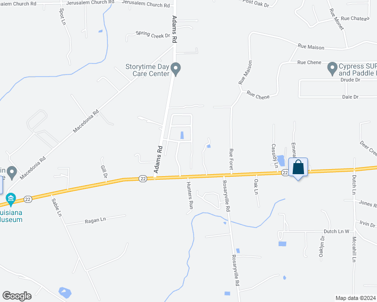map of restaurants, bars, coffee shops, grocery stores, and more near 40320 Crestwood Lane in Ponchatoula