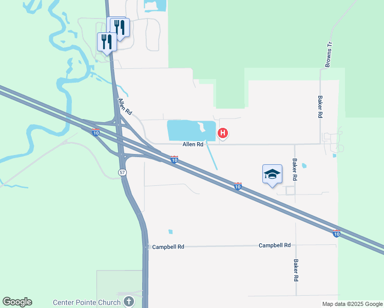 map of restaurants, bars, coffee shops, grocery stores, and more near 6147-6257 Allen Rd in Vancleave