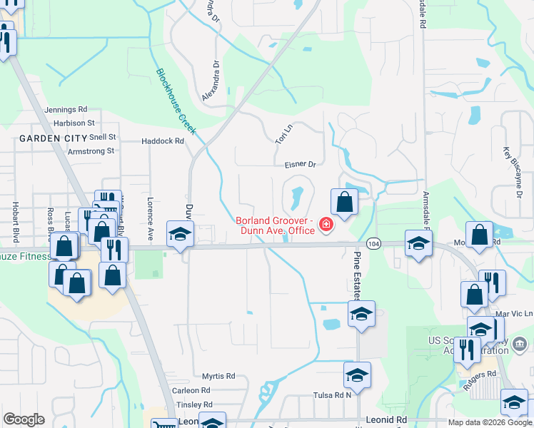 map of restaurants, bars, coffee shops, grocery stores, and more near 11302 Margarets Landing Place in Jacksonville