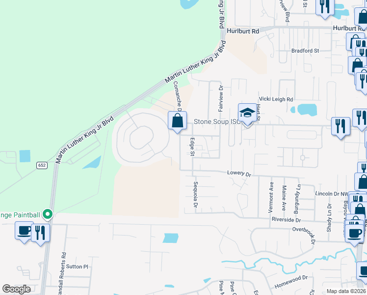 map of restaurants, bars, coffee shops, grocery stores, and more near 719 Commanche Drive in Fort Walton Beach