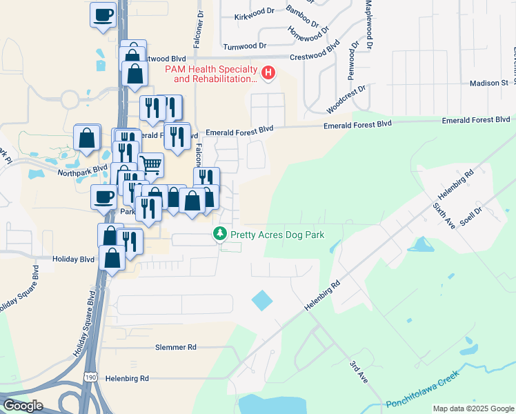 map of restaurants, bars, coffee shops, grocery stores, and more near 20025 5th Avenue in Covington