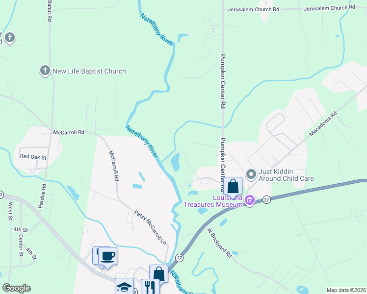 map of restaurants, bars, coffee shops, grocery stores, and more near 11077 Lawrence Road in Hammond