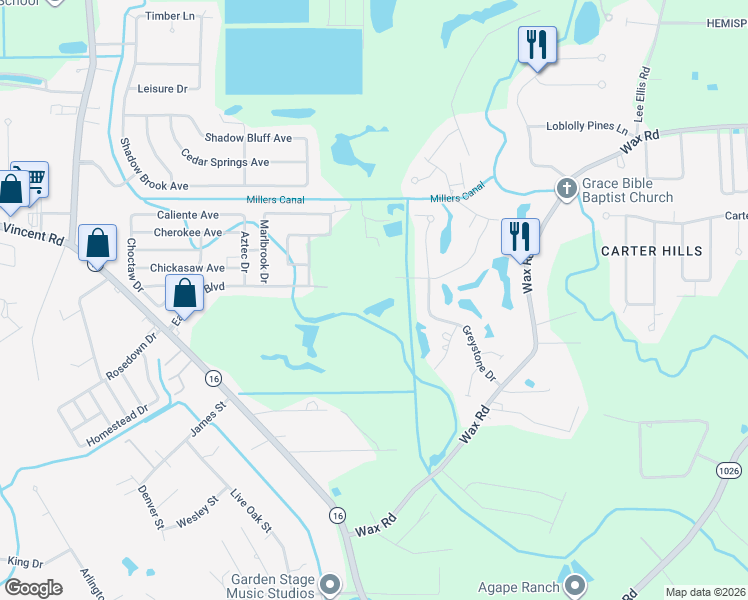 map of restaurants, bars, coffee shops, grocery stores, and more near 9409 Saint Andrews Court in Denham Springs
