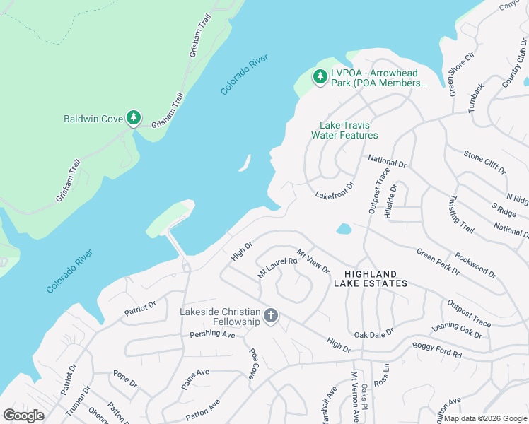 map of restaurants, bars, coffee shops, grocery stores, and more near 3714 Parliament Cove in Lago Vista