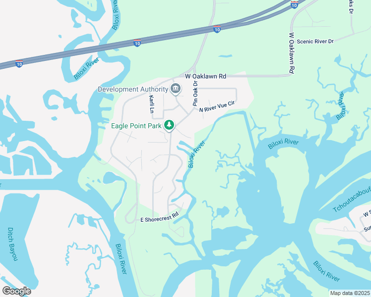 map of restaurants, bars, coffee shops, grocery stores, and more near 10516 Pin Oak Drive in Biloxi