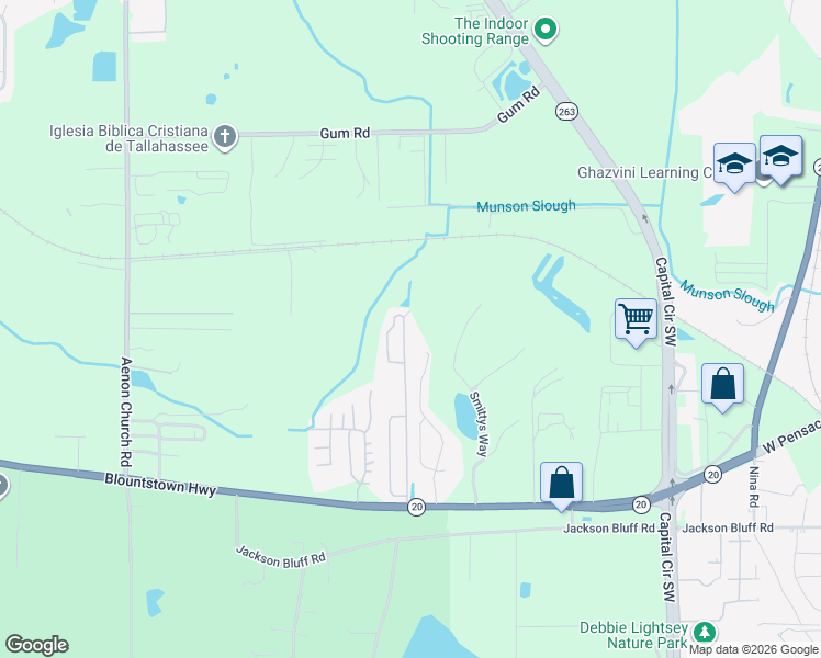 map of restaurants, bars, coffee shops, grocery stores, and more near 1817 Nena Hills Drive in Tallahassee
