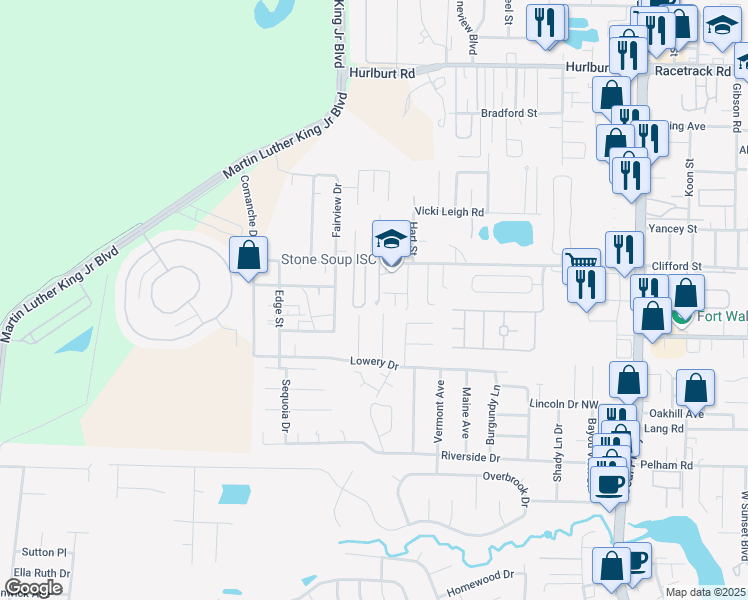 map of restaurants, bars, coffee shops, grocery stores, and more near 862 Dunwoody Place in Fort Walton Beach