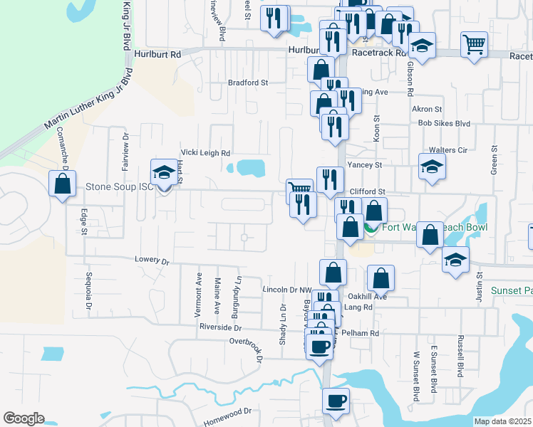 map of restaurants, bars, coffee shops, grocery stores, and more near 1522 Venice Avenue in Fort Walton Beach