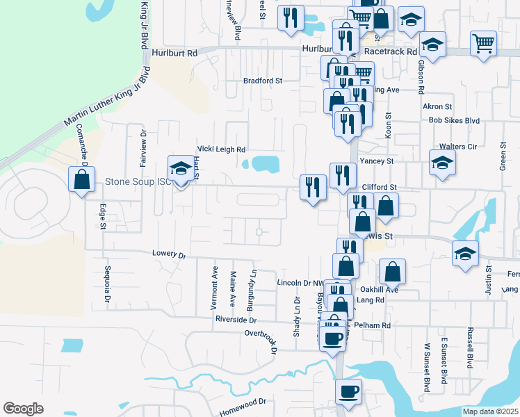 map of restaurants, bars, coffee shops, grocery stores, and more near 1536 Venice Avenue in Fort Walton Beach