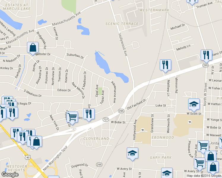 map of restaurants, bars, coffee shops, grocery stores, and more near 218 Ruby Avenue in Pensacola
