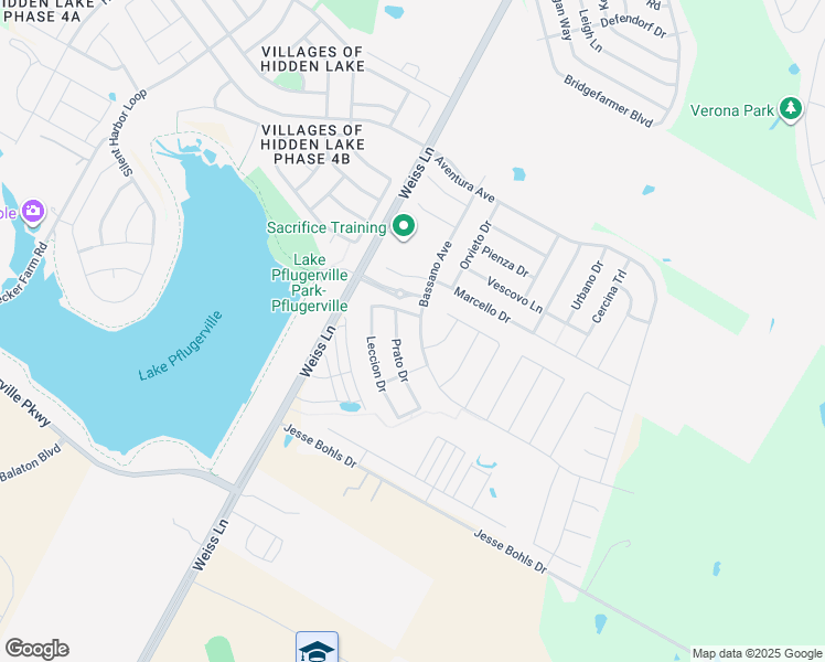 map of restaurants, bars, coffee shops, grocery stores, and more near 18024 Bassano Avenue in Pflugerville