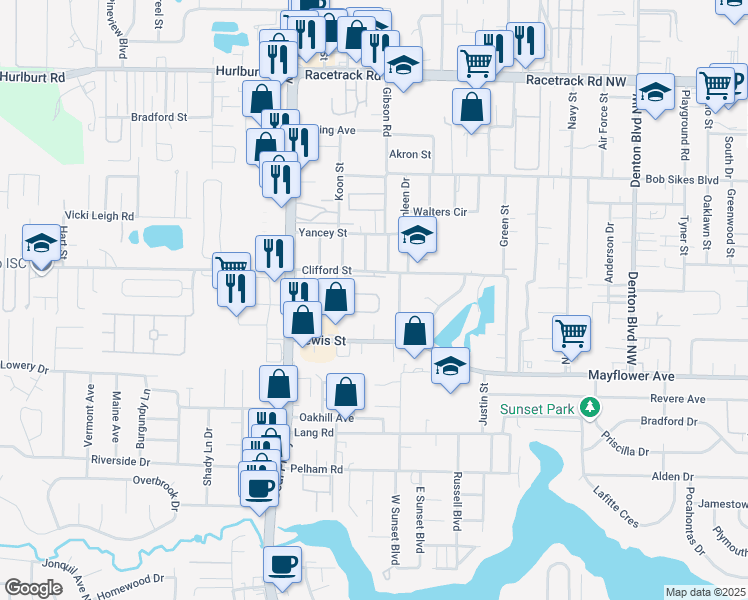 map of restaurants, bars, coffee shops, grocery stores, and more near 1941 Kadima Circle in Fort Walton Beach