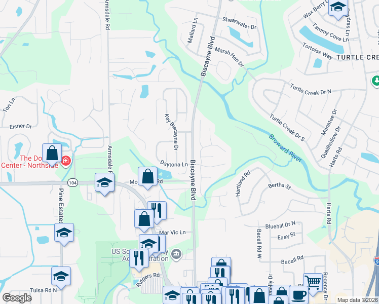 map of restaurants, bars, coffee shops, grocery stores, and more near 11469 Sarasota Lane in Jacksonville