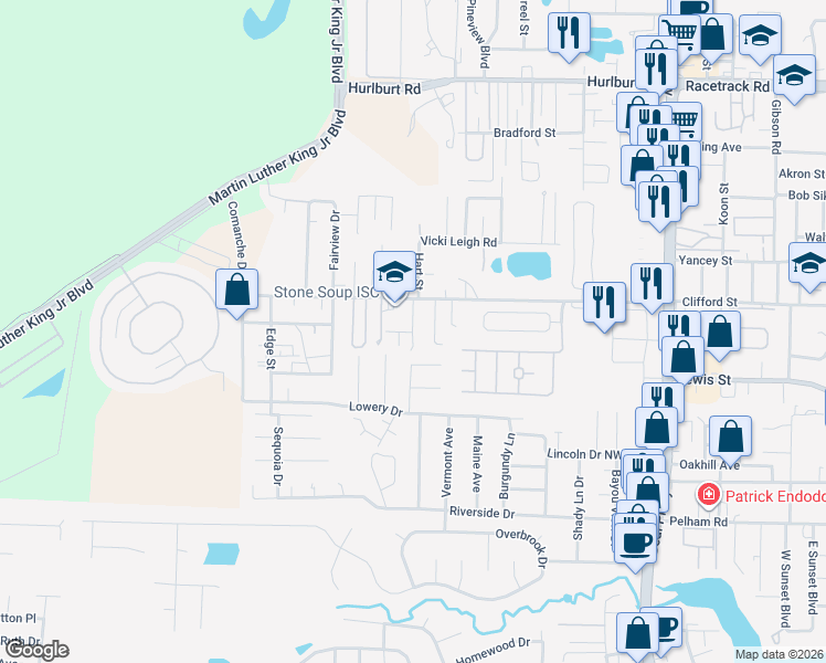 map of restaurants, bars, coffee shops, grocery stores, and more near 878 Culp Avenue in Fort Walton Beach
