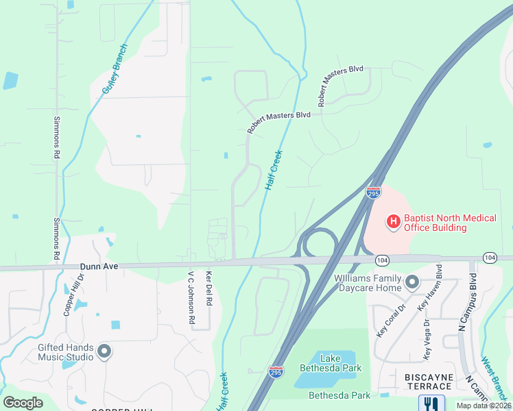 map of restaurants, bars, coffee shops, grocery stores, and more near 11283 Scenic Point Circle in Jacksonville