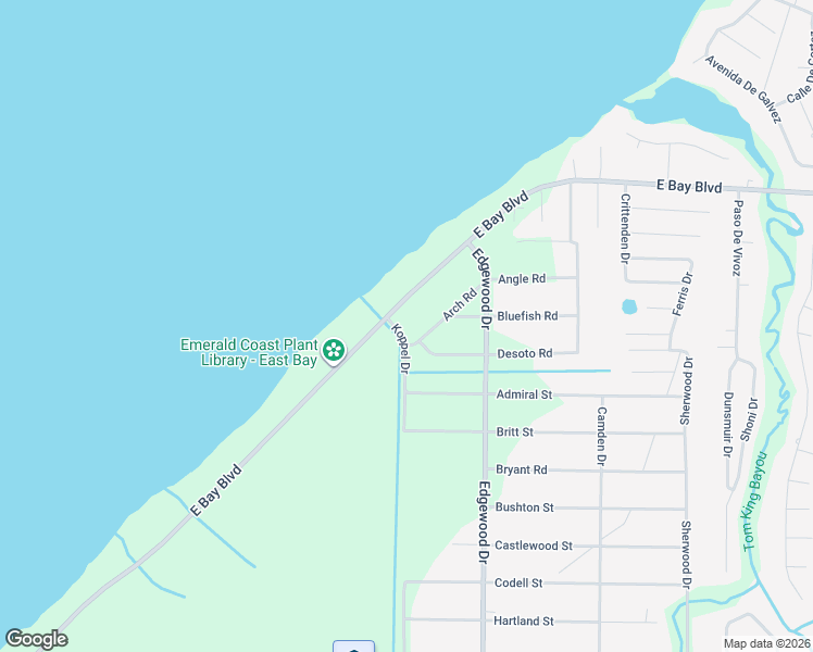 map of restaurants, bars, coffee shops, grocery stores, and more near 6701 East Bay Boulevard in Navarre