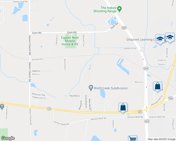 map of restaurants, bars, coffee shops, grocery stores, and more near 1417 Nena Hills Court in Tallahassee