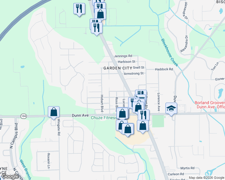 map of restaurants, bars, coffee shops, grocery stores, and more near 3239 Duane Avenue in Jacksonville