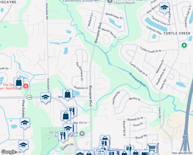 map of restaurants, bars, coffee shops, grocery stores, and more near 11522 Sir Barton Court in Jacksonville