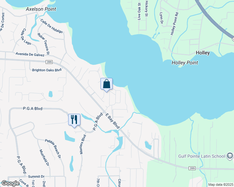map of restaurants, bars, coffee shops, grocery stores, and more near 7182 Majestic Boulevard in Navarre