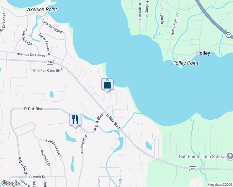map of restaurants, bars, coffee shops, grocery stores, and more near 7183 Majestic Boulevard in Navarre