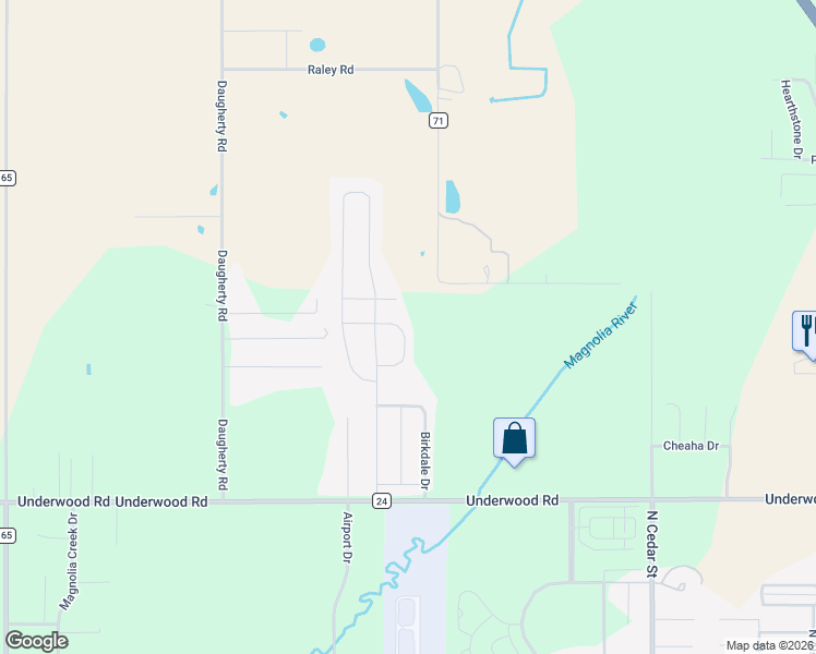 map of restaurants, bars, coffee shops, grocery stores, and more near Brixham Court in Foley