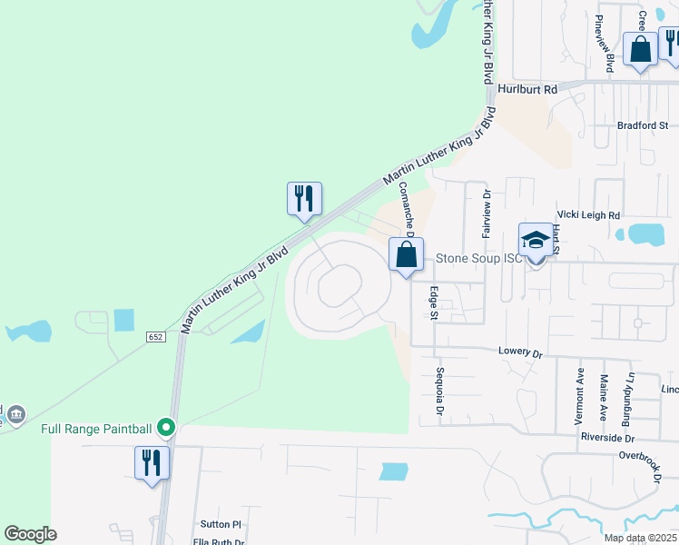 map of restaurants, bars, coffee shops, grocery stores, and more near 302 Blessinger Drive in Fort Walton Beach