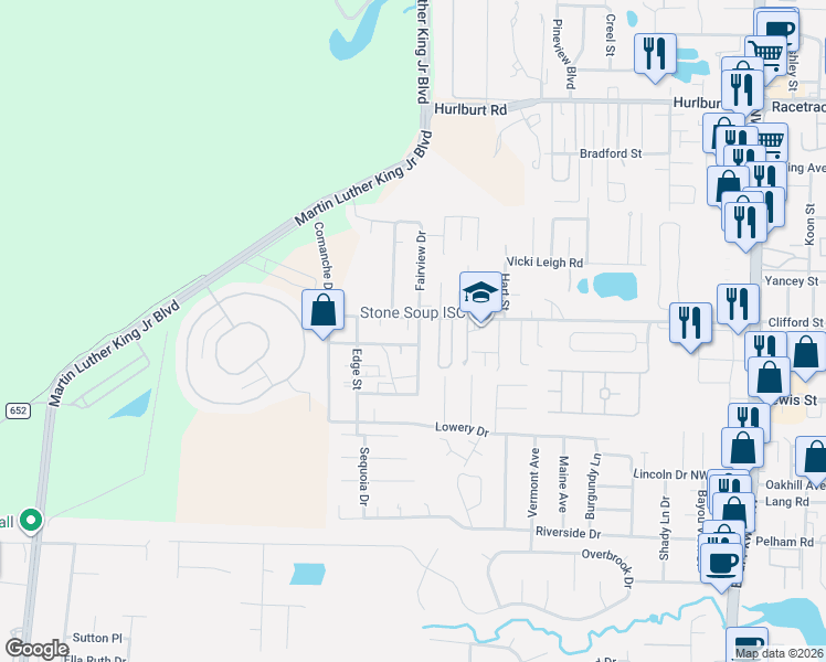 map of restaurants, bars, coffee shops, grocery stores, and more near 800 Fairview Drive in Fort Walton Beach
